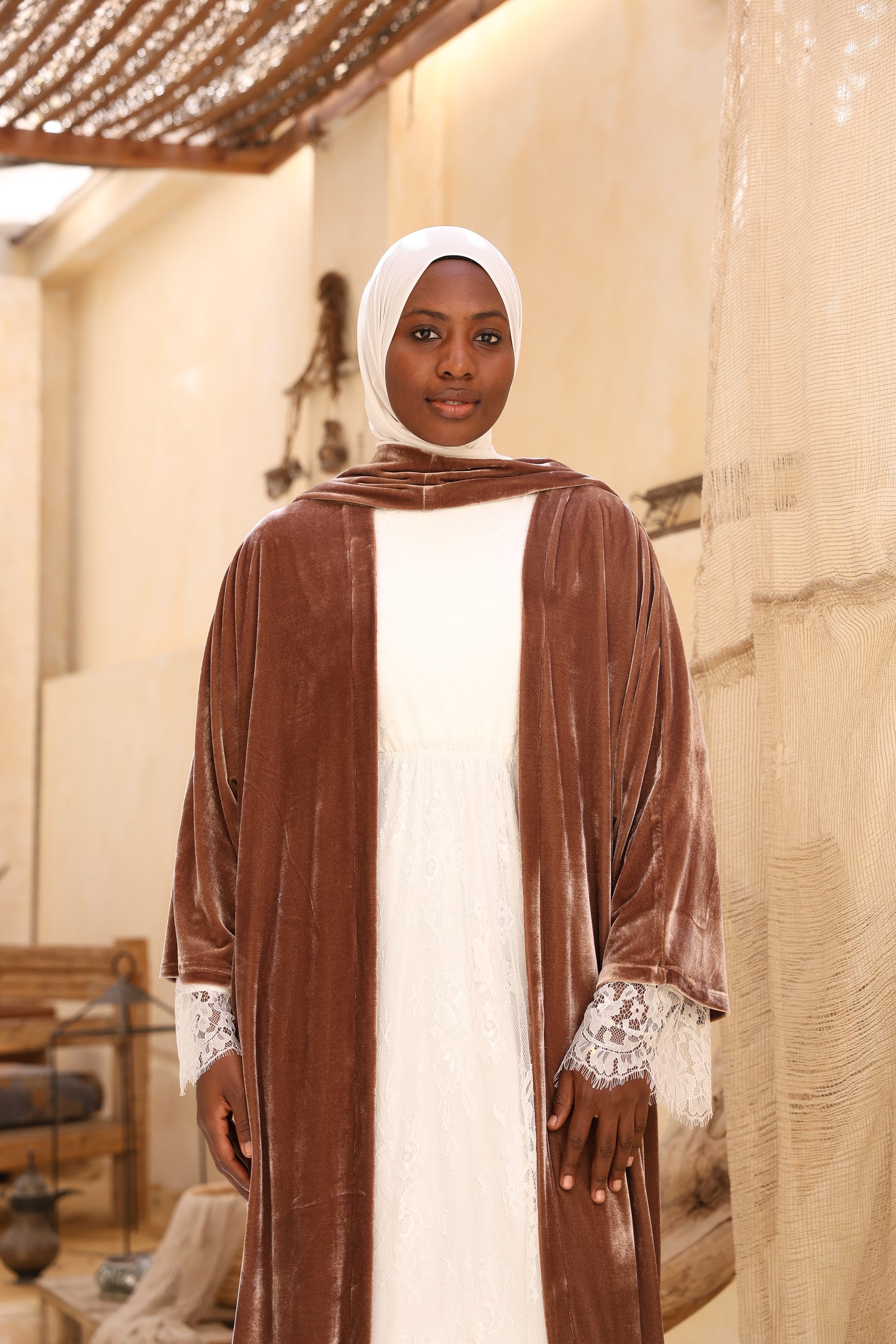 Scarf Velvet Cardigan