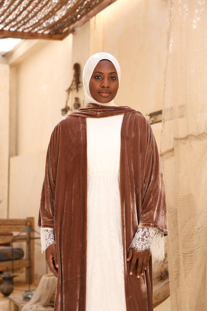 Scarf Velvet Cardigan