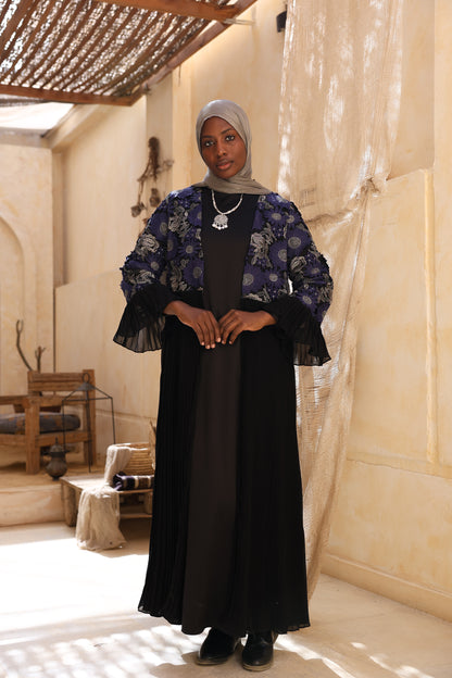 Floral Pleated Cardigan