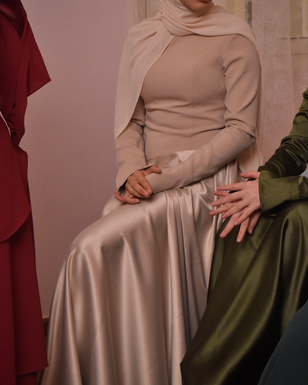 Asymmetric Satin Dress