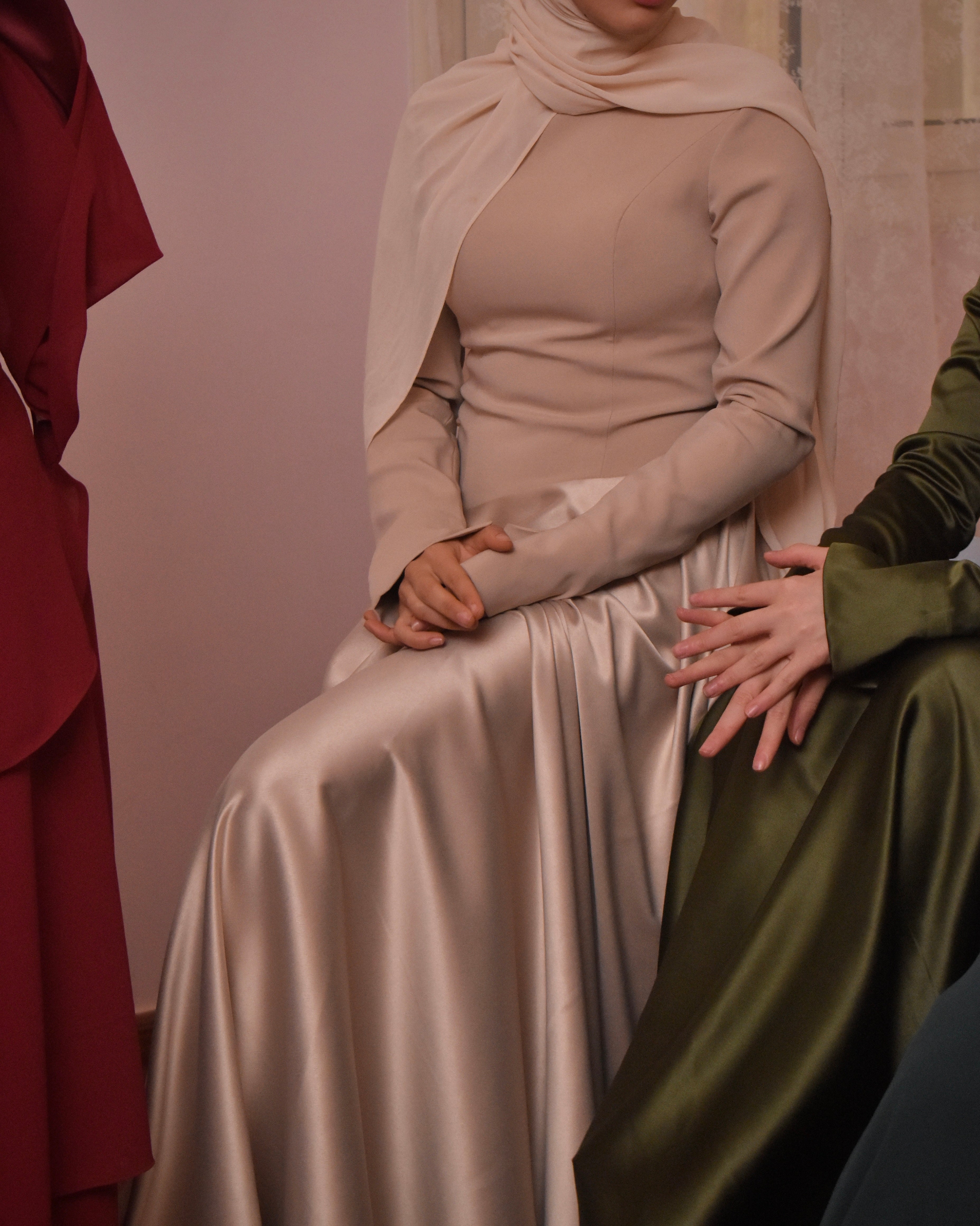 Asymmetric Satin Dress