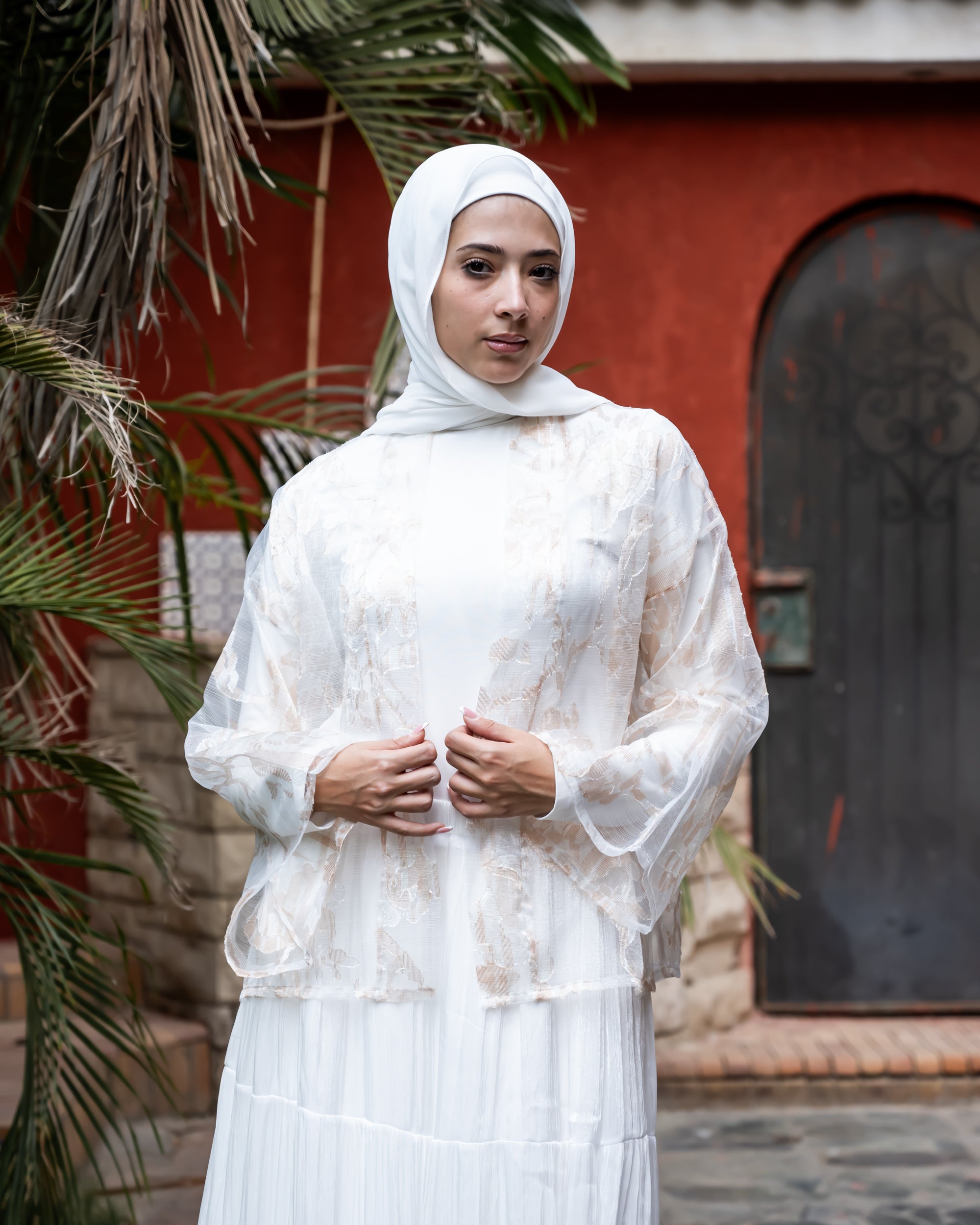 Patterned Organza Cardigan