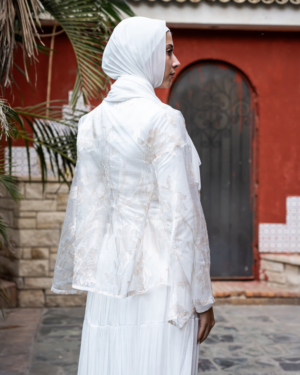 Patterned Organza Cardigan