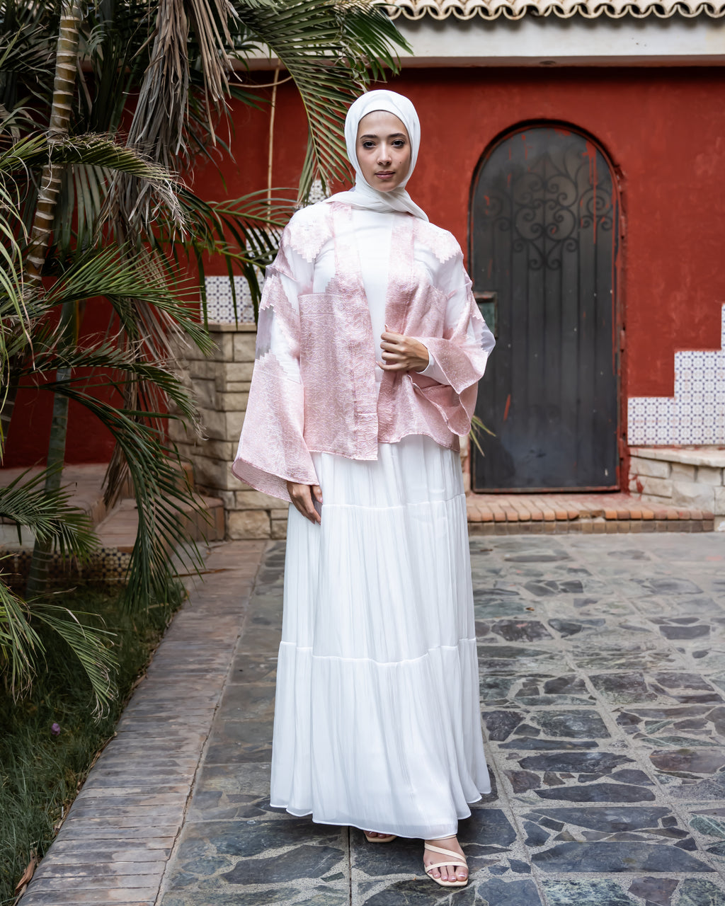 Patterned Organza Cardigan