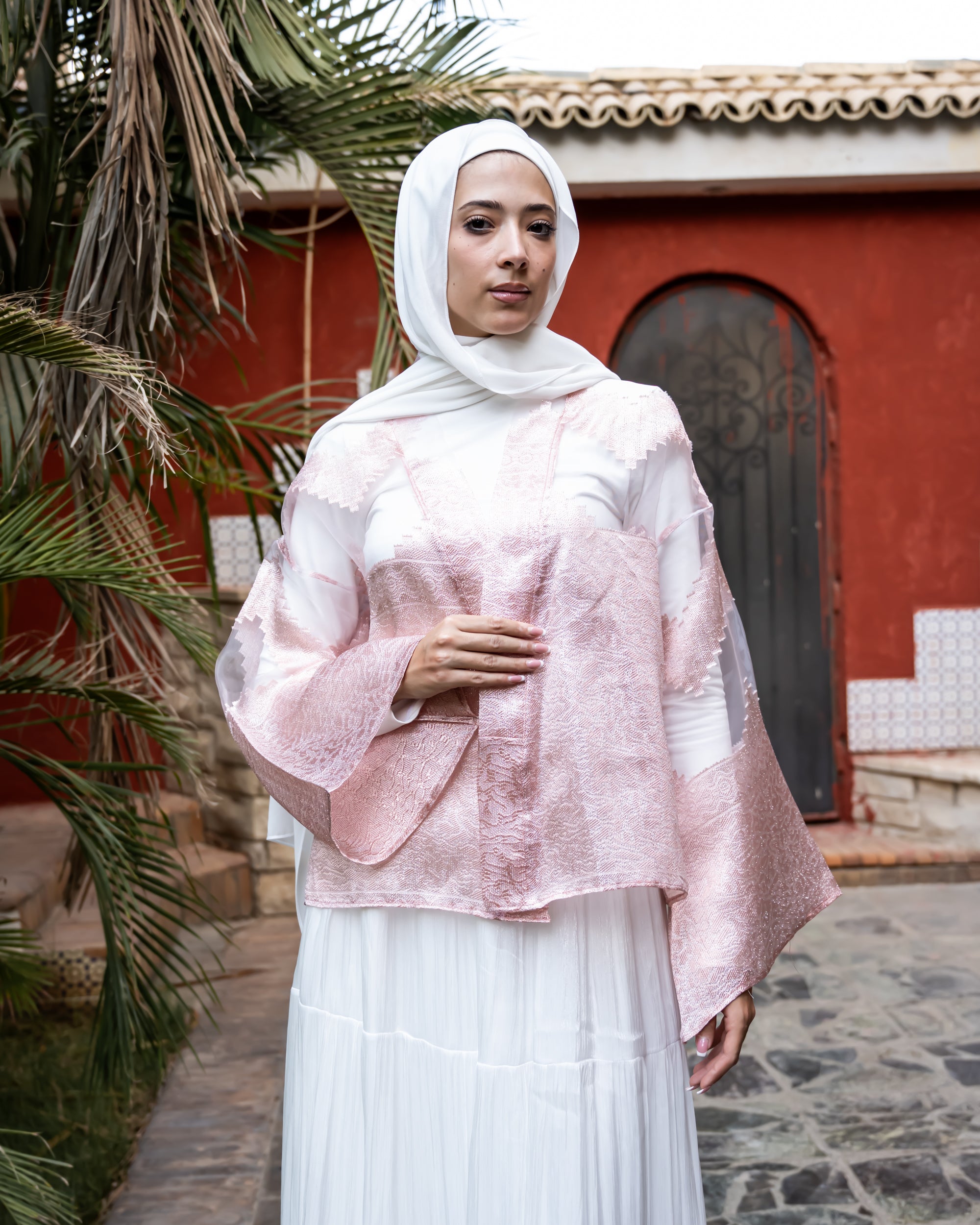 Patterned Organza Cardigan