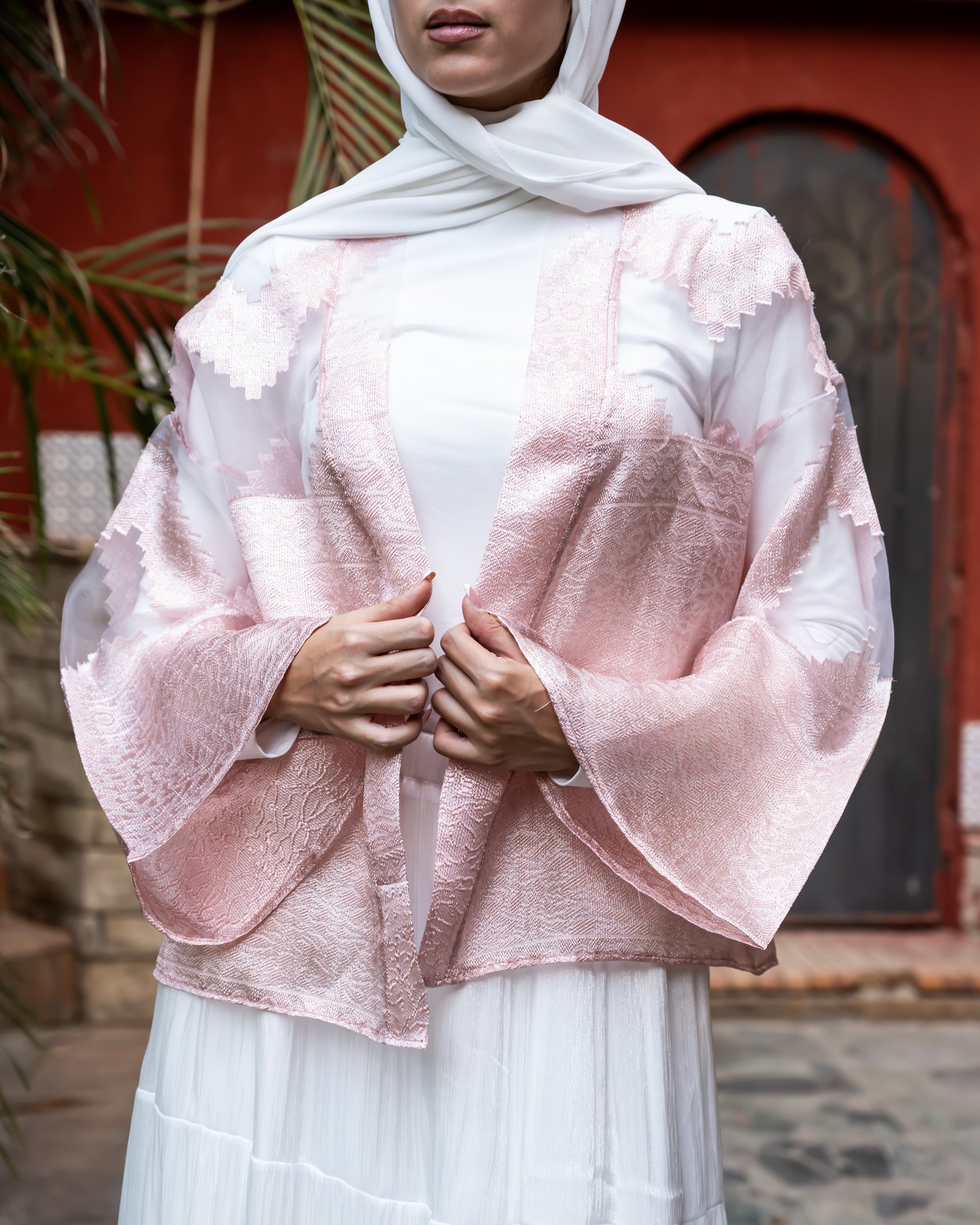 Patterned Organza Cardigan