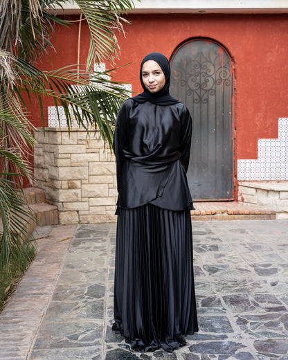 Satin Plisse Skirt