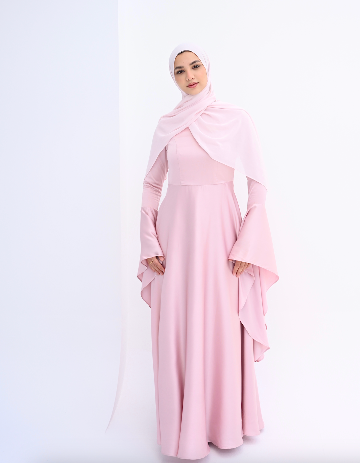 Long Sleeve Satin Dress